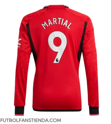 Manchester United Anthony Martial #9 Primera Equipación 2023-24 Manga Larga